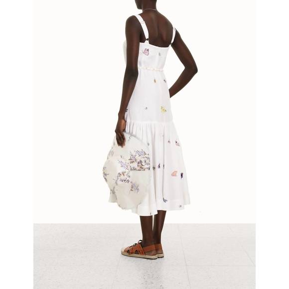 NEW ZIMMERMANN jeannie drop waist midi dress in ivory - Picture 2 of 2